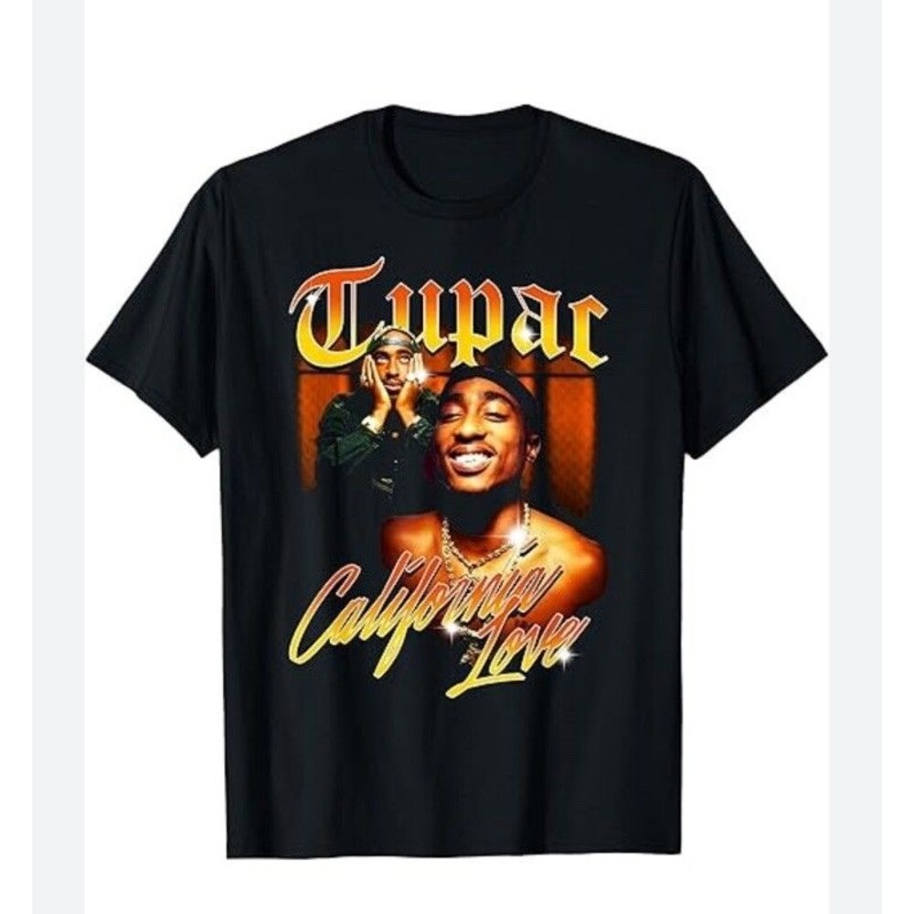 Tupac Mens Tupac Short Sleeve Crewneck T-Shirt  100% Cotton NWOT Size L Large